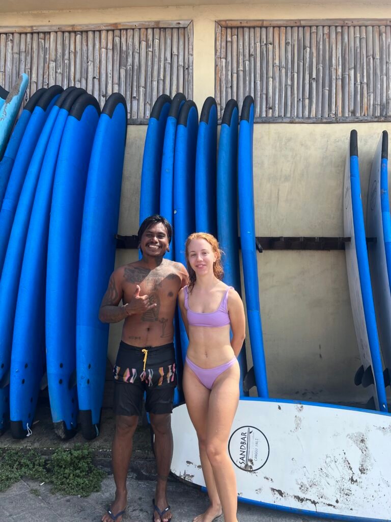 Student and Made Moks after a session