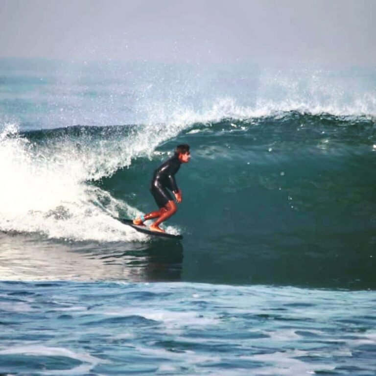 Riding his home breaks